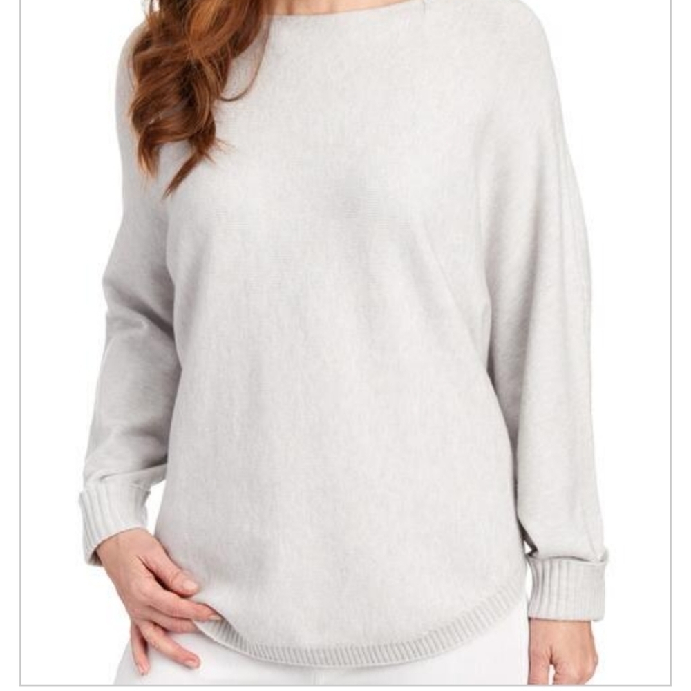 Joan Vass Gray Dolman Sleeves Sweater S